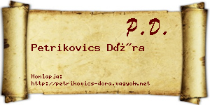 Petrikovics Dóra névjegykártya