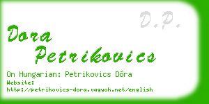 dora petrikovics business card